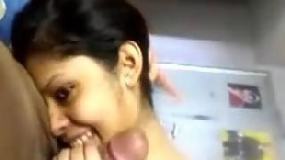 Hot Indian girl giving very hot blowjob